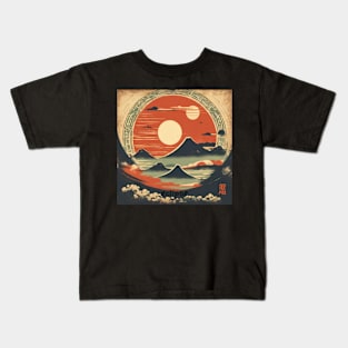 totally awesome eclipse 2024 Japanese vintage style Kids T-Shirt